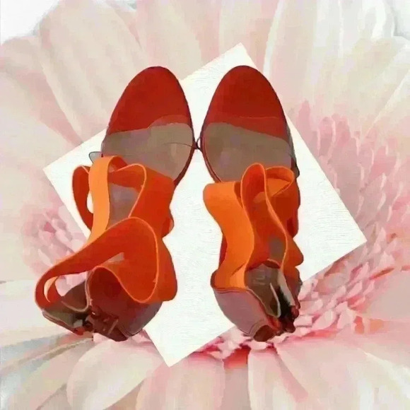 Fereshte Women's Heeled Sandals Snake Pattern Buckle Strap Size 6 - Picture 4 of 7